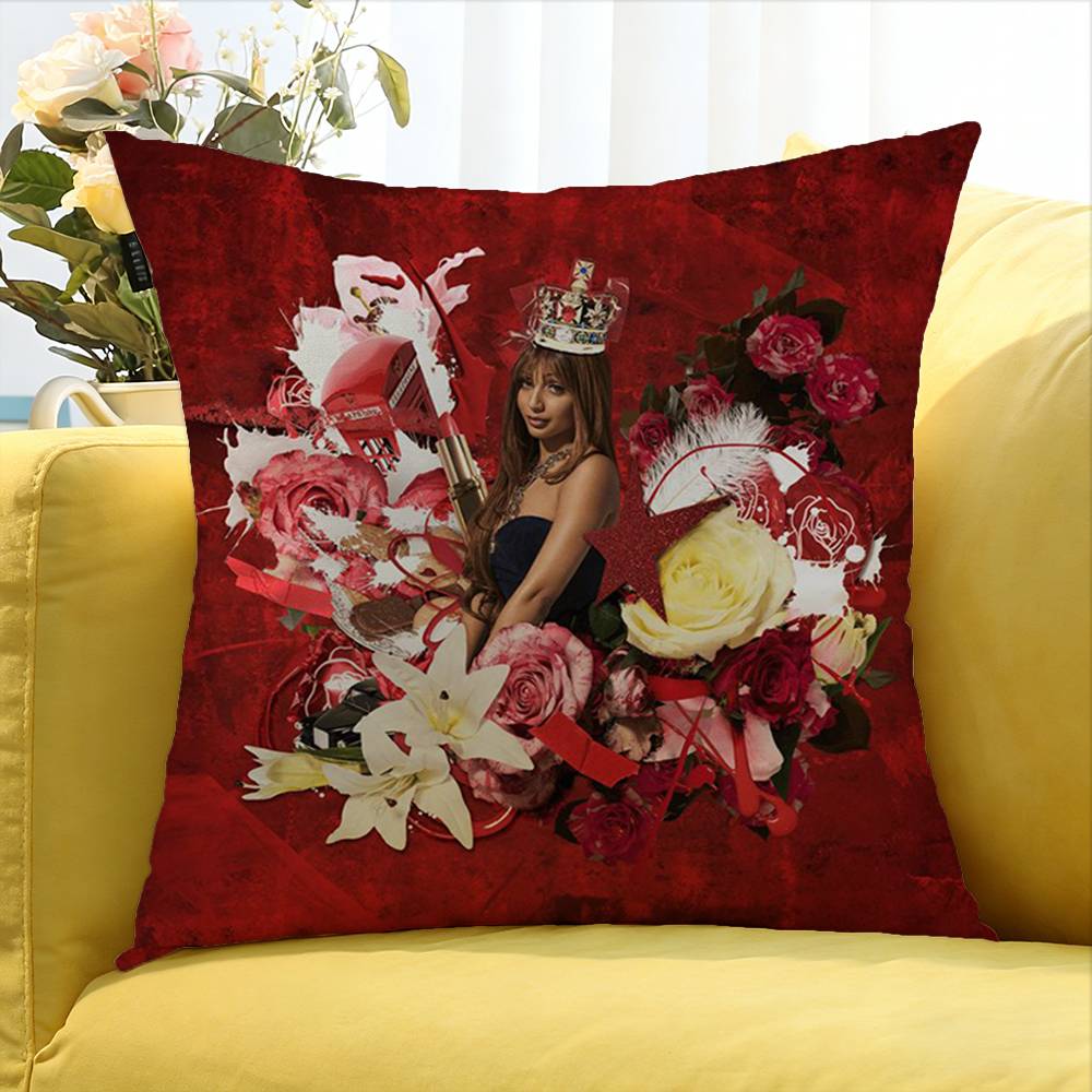 Singer Pink P-Pantheress Album Various Sizes Square Pillow Case For Car Home Bedchamber Decor