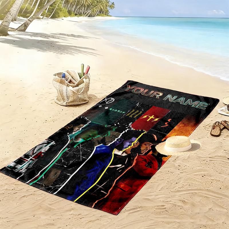 Name Custom The Weekend Poster Print Beach Towel, Large Soft Quick Dry Towel for Beach Camping Swimming