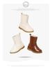 Snuffy Girls' White Leather Mid-Calf Boots - Stylish Warm Princess Boots for Autumn/Winter