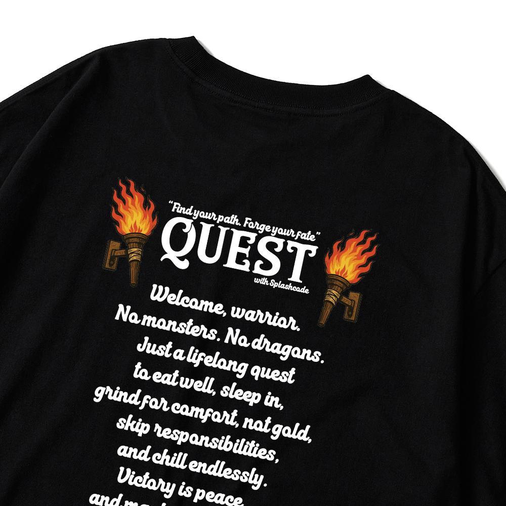 Seupeullaesikodeu Short Sleeve T-Shirt Black - Quest