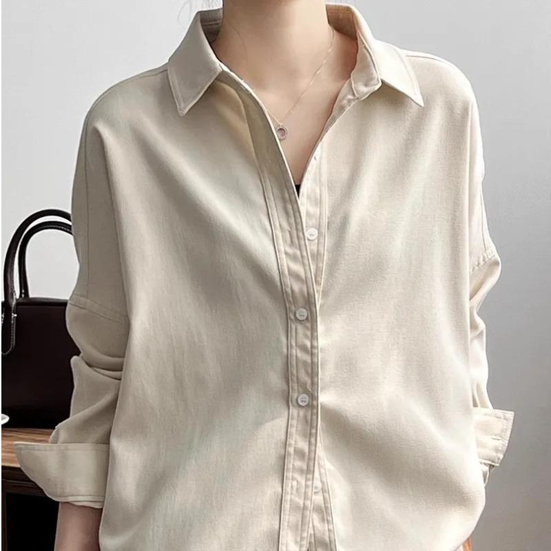Women's Clothing Pure Cotton Brushed Shirt for Women Autumn New Loose Shirt