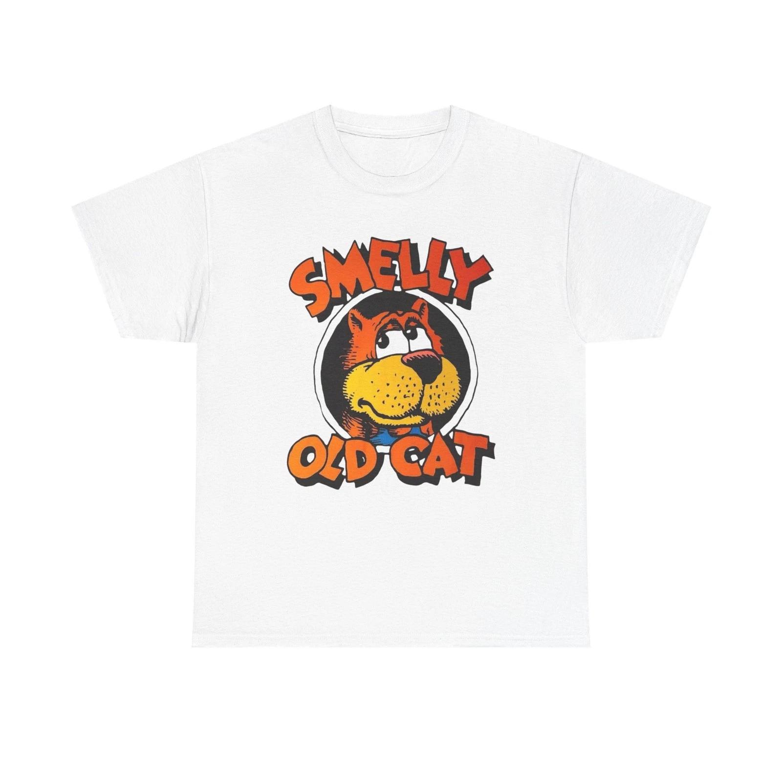 

Smelly Old Cat Vintage Graphic T-Shirt Unisex Heavy Cotton Tee S