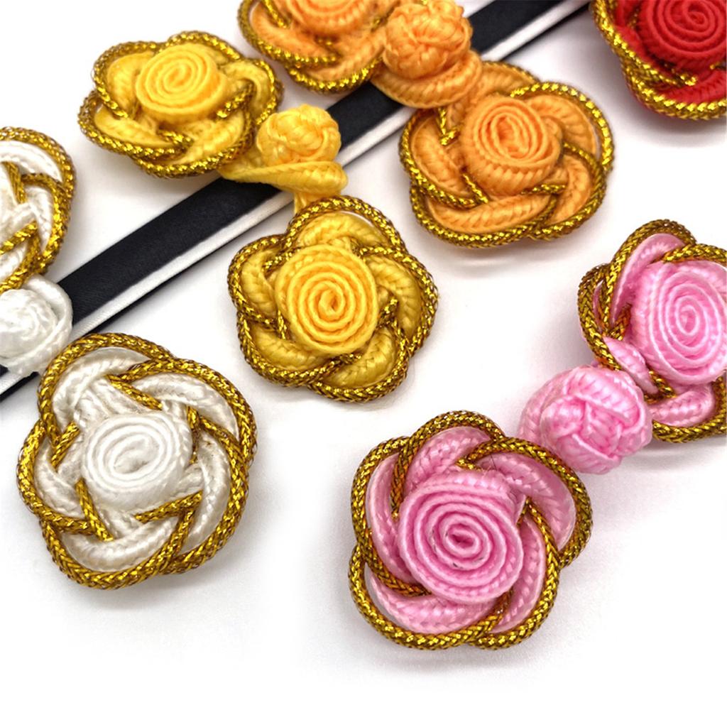 Hand Sewing Flower Button Fasteners Chinese Knot Closure Cheongsam Frog Buttons Silk Buckle Clothes Tang Suit Decoration