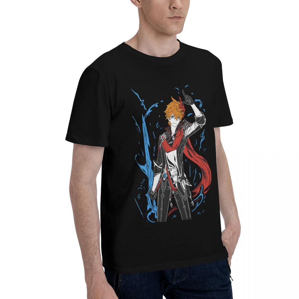 Tartaglia Genshin Impact 100 Cotton Casual Breathable Confortable Cute Funny Mens TShirts Funny Shirt