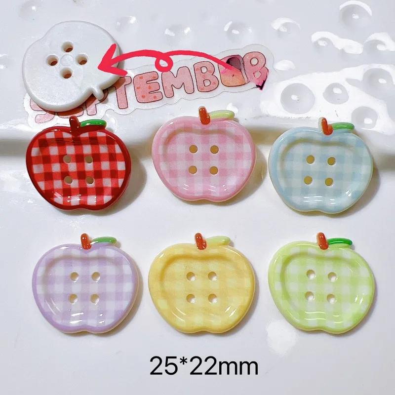 Color Apple Shape Button Resin Ornaments Diy Garment Shoes Sewing Crafts Supplies Diy Handmade Patch
