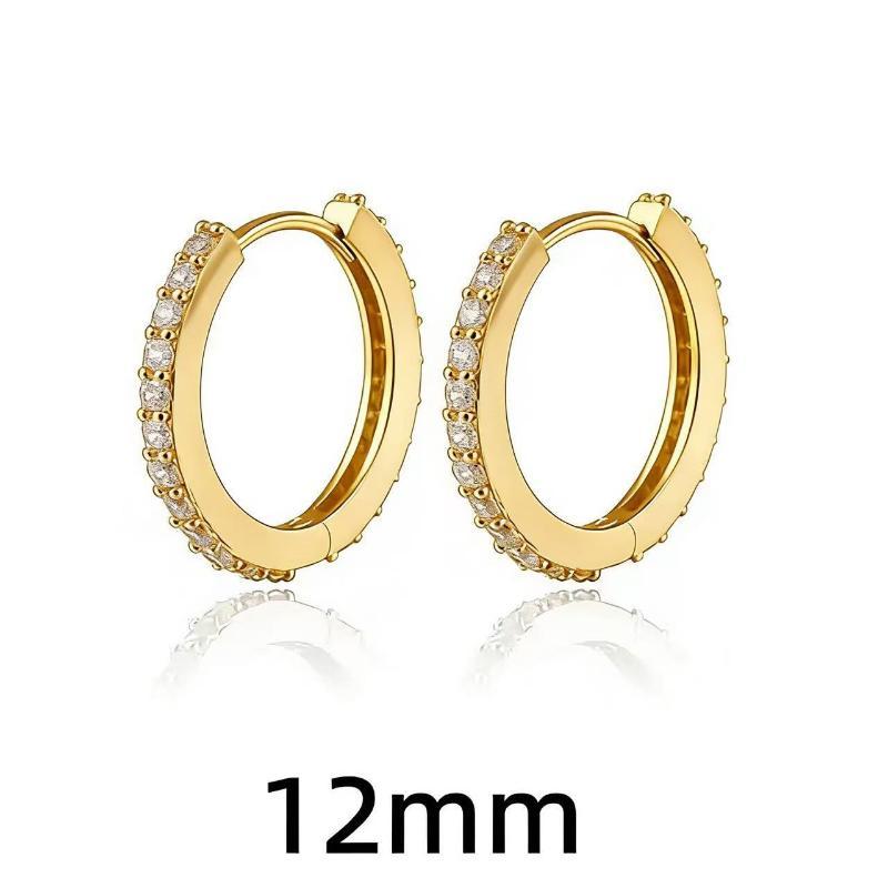 2 Stück/Paar Anlaufgeschützte Metall Zirkonia Creolen Ohrringe Gold Silber Farbe Huggie Knorpel Ohrring Piercing Schmuck