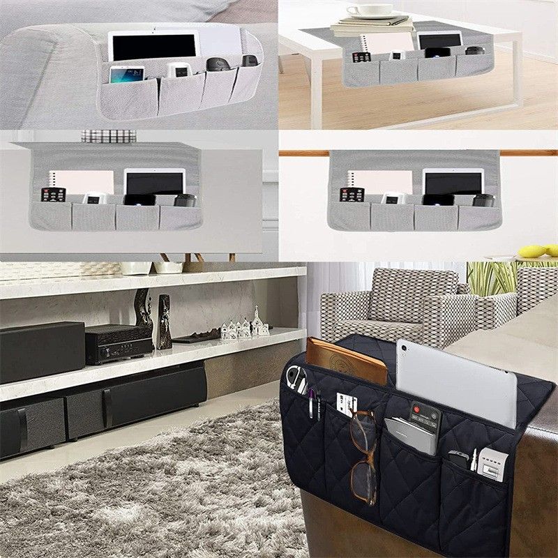 Sofa Armrest Side Storage Bag  Remote Control Fabric Storage Bags  Organize Multifunctional Storage Bags for Miscellaneous Items  Chair Towel
