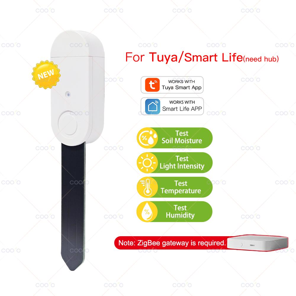 Tuya Smart Zigbee Soil Moisture Sensor Temperature Humidity Soil Tester Moisture Real Time Monitor Support Z2M in Home Assistant