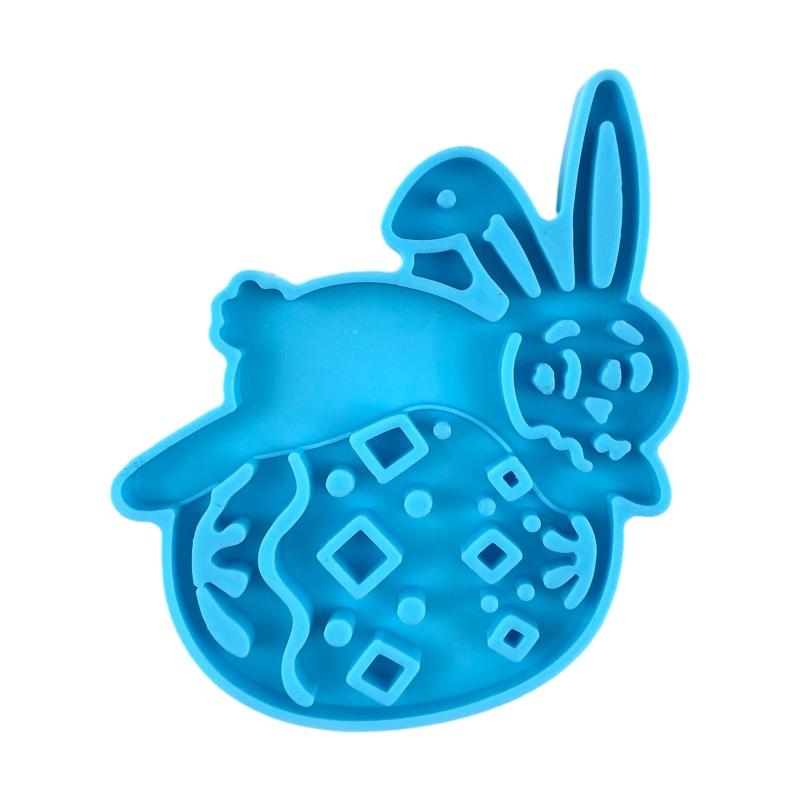 Diy Easter Egg Bunny for Key Pendant Decorative Silicone Mold Easter Day Series Charms Resin Casting Mold for Home Decor