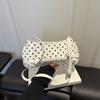 Vintage Polka Dot Color Block Women Fashion Single Shoulder Handheld Underarm Small Square Bag