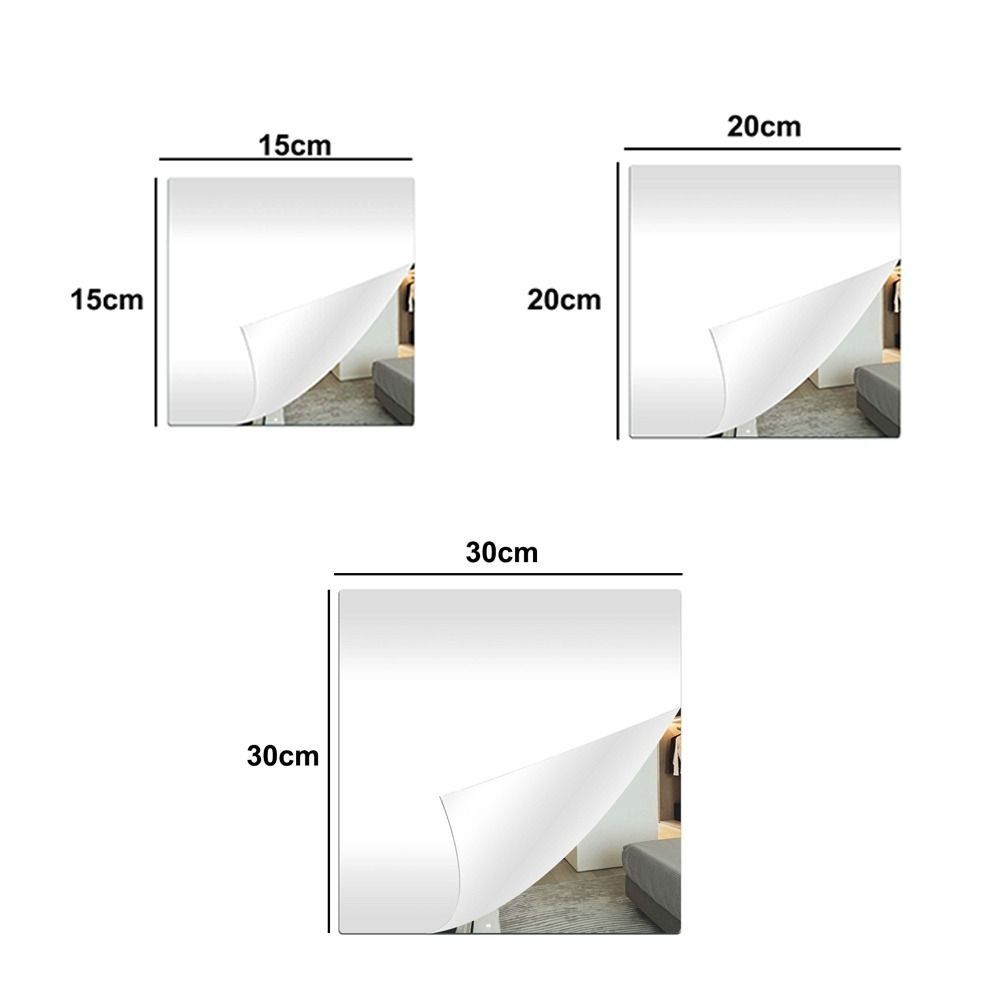 Shatterproof Mirror Sheet Silver Makeup Mirror New Non Glass Mirror Stickers Background Decor