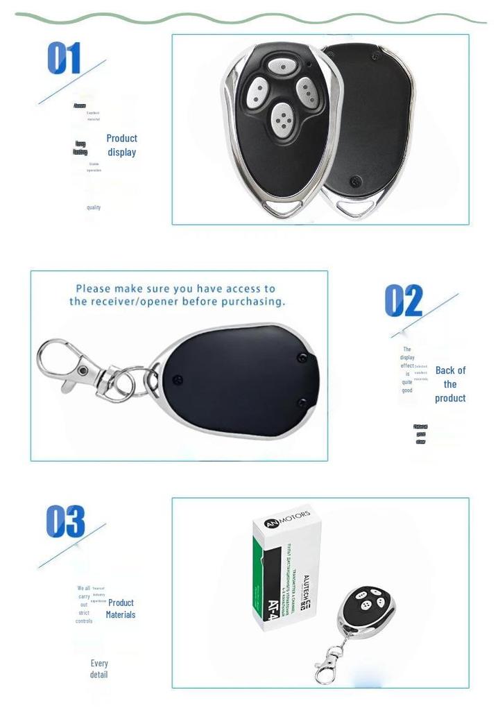 Multi-Frequency Wireless Rolling Code Remote for Garage Doors and Lights
