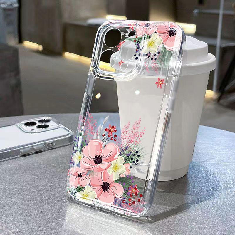 

Pink Magnolia Branch Pattern Phone Case for iPhone 17 16 15 14 13 12 11 16E Series Pro Max Plus Double Layer Protection iphone 17