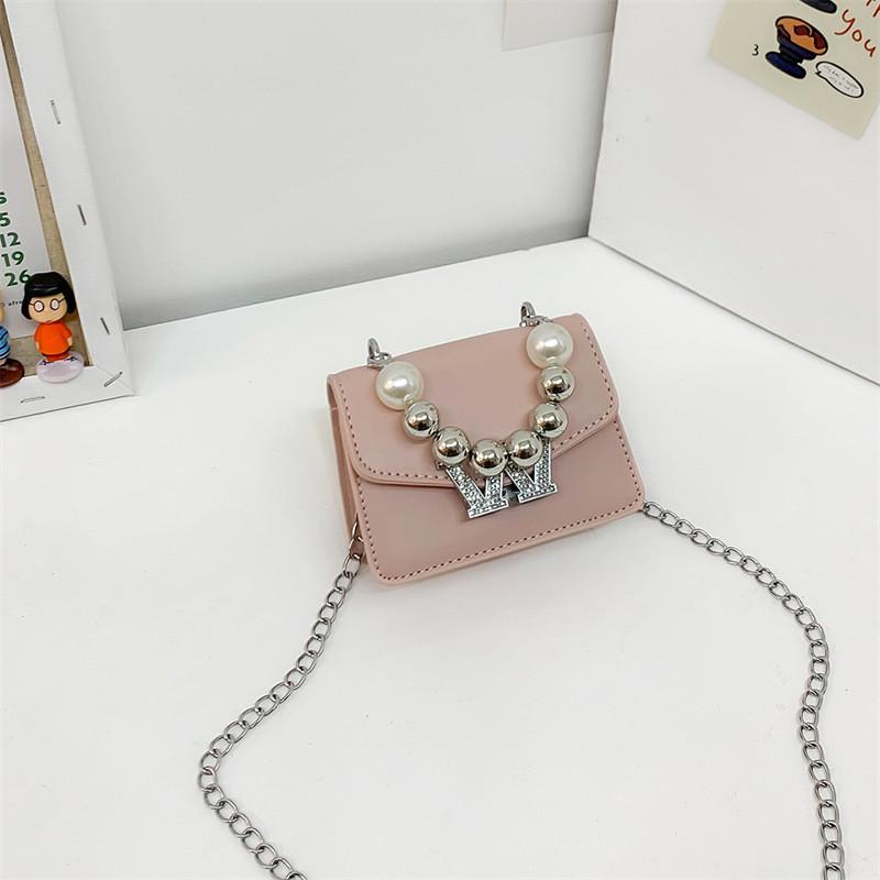 Fashionable Mini Pu Leather Shoulder Bag For Children Trendy Kindergarten Use розовый