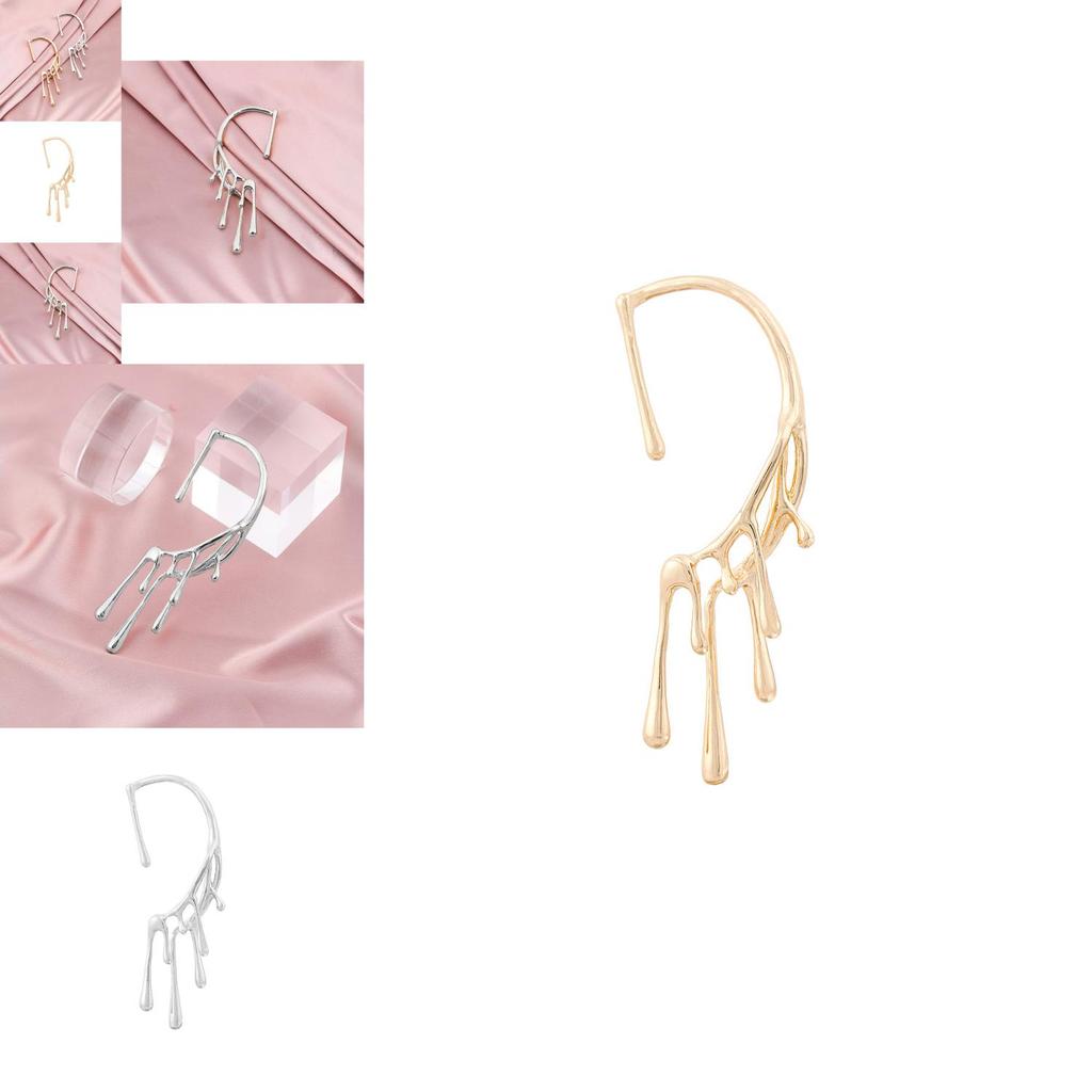 Trendy Alloy Geometric Earrings Asymmetrical Irregular Lava Drip Fashion Jewelry