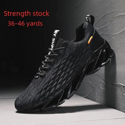 2024 Men's Breathable Mesh Running Shoes - Trendy Spring/Autumn Casual Sports Blade Design