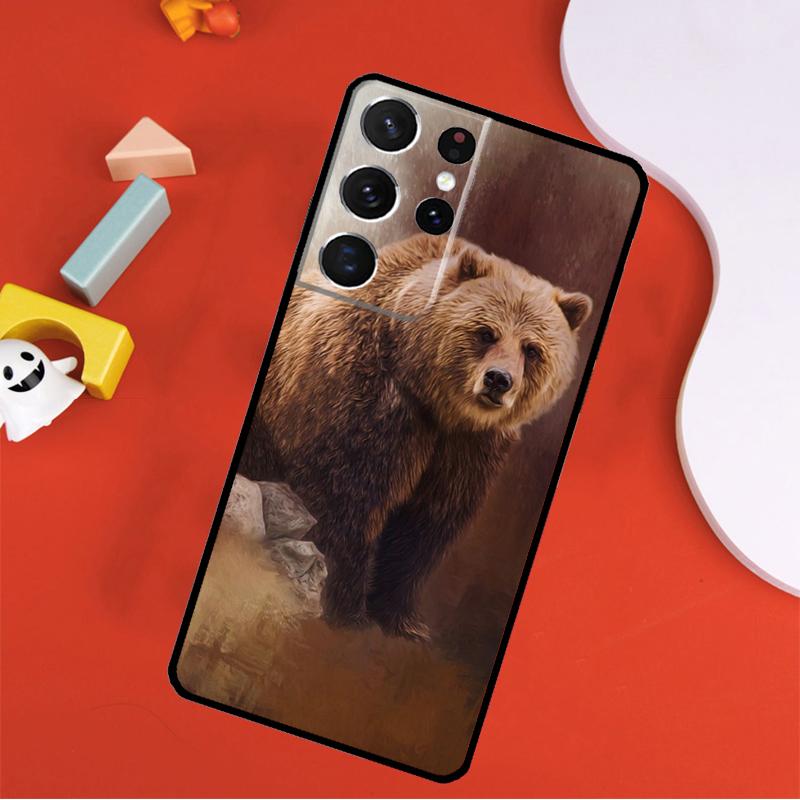 Cute Cartoon Bear Phone Case For Samsung Galaxy S25 Ultra S9 S10 S20 S21 FE S22 S23 S24 Plus S24 Ultra Cover