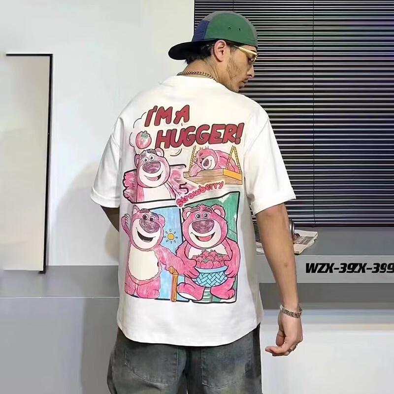 JIAOXIU Unisex Embroidered Print Short Sleeve T-Shirt M