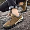 Fashion Suede Leather Men Hiking Shoes Outdoor Trail Trekking Sneakers Men Non-slip Breathable Climbing Shoes Men Mountain Sports Shoes