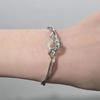 1PC Chinese Style Vintage Hollow Out Round Jade Light Luxury Small Temperament Bracelet For Women Open Adjustable Elegant Bangle
