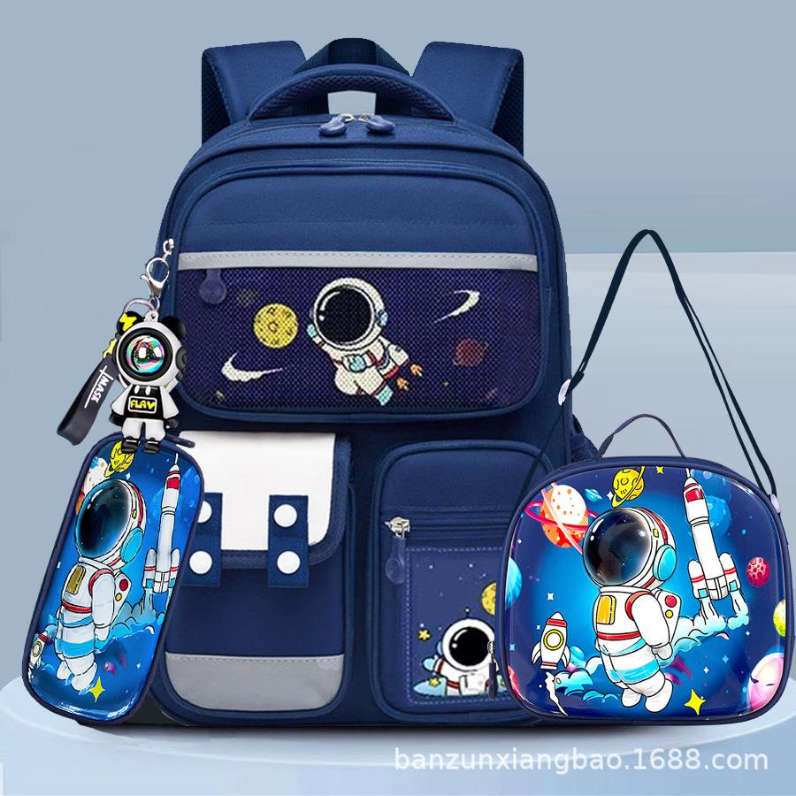 Space Series Kids Backpack Cute High-Value School Bag Large Capacity Lightweight Bookbag for Elementary Students Blue