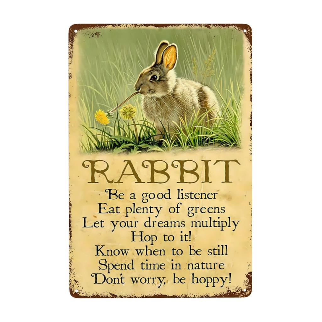 1pc Rabbit Metal Sign No Matter What The Rabbits Say Retro Signs Rustic Metal Funny Wall Decor for Home Club Pub 12x8 Inch