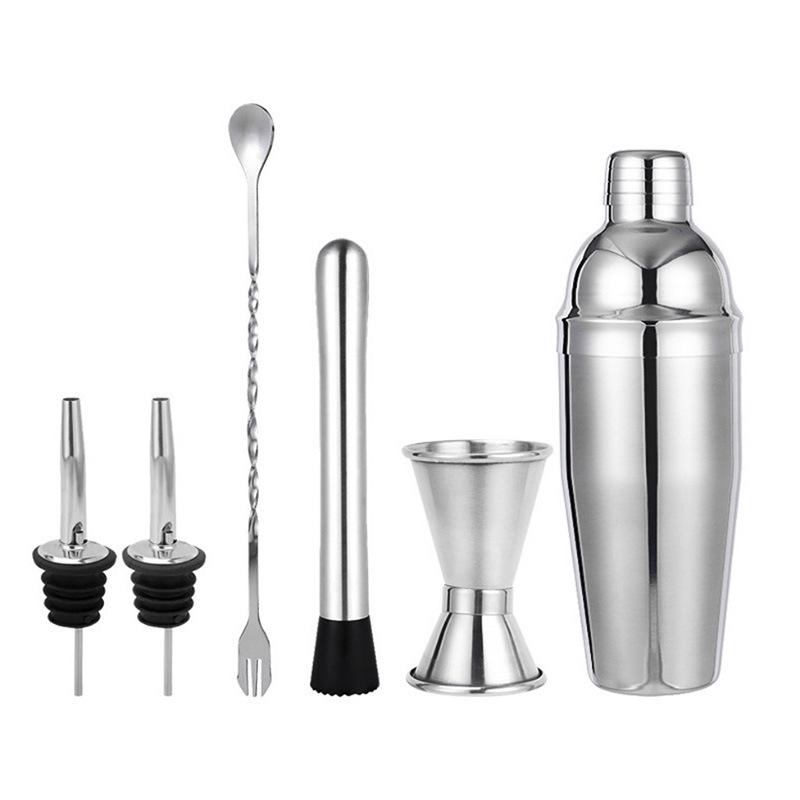Stainless Steel 6-Piece Cocktail Shaker Set with Jigger