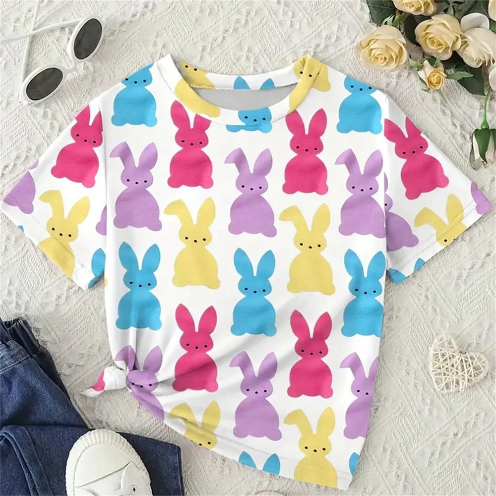 2025 Summer Kids Girl Clothes Heart Pattern Print Clothing for Girls Short Sleeve T Shirt Child Boys Fashion Outdoor O-Neck Tops