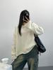 25 Winter Pearl Textured Wool Women's Loose Round Neck Sweater