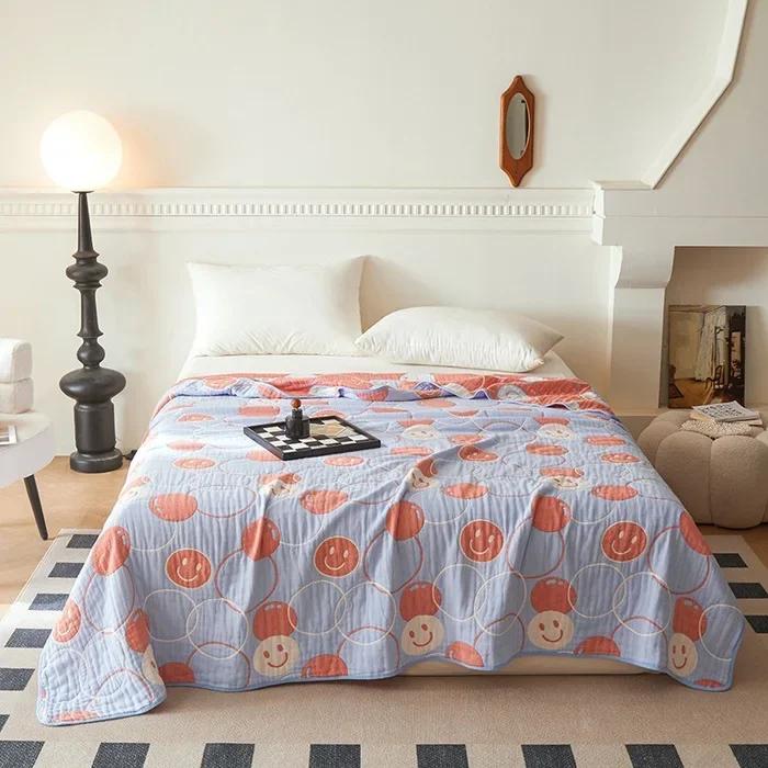 New Class a Cotton Is Not Easy to Shrink 6 Layers Gauze Blanket Towel Blanket Summer Blanket