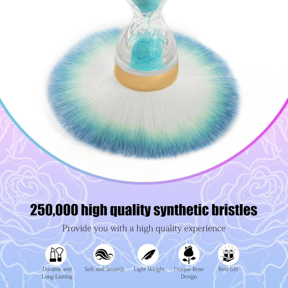 Hourglass-shaped Nail Dust Brush Soft Nail Art Brush  for Home Use or Salon