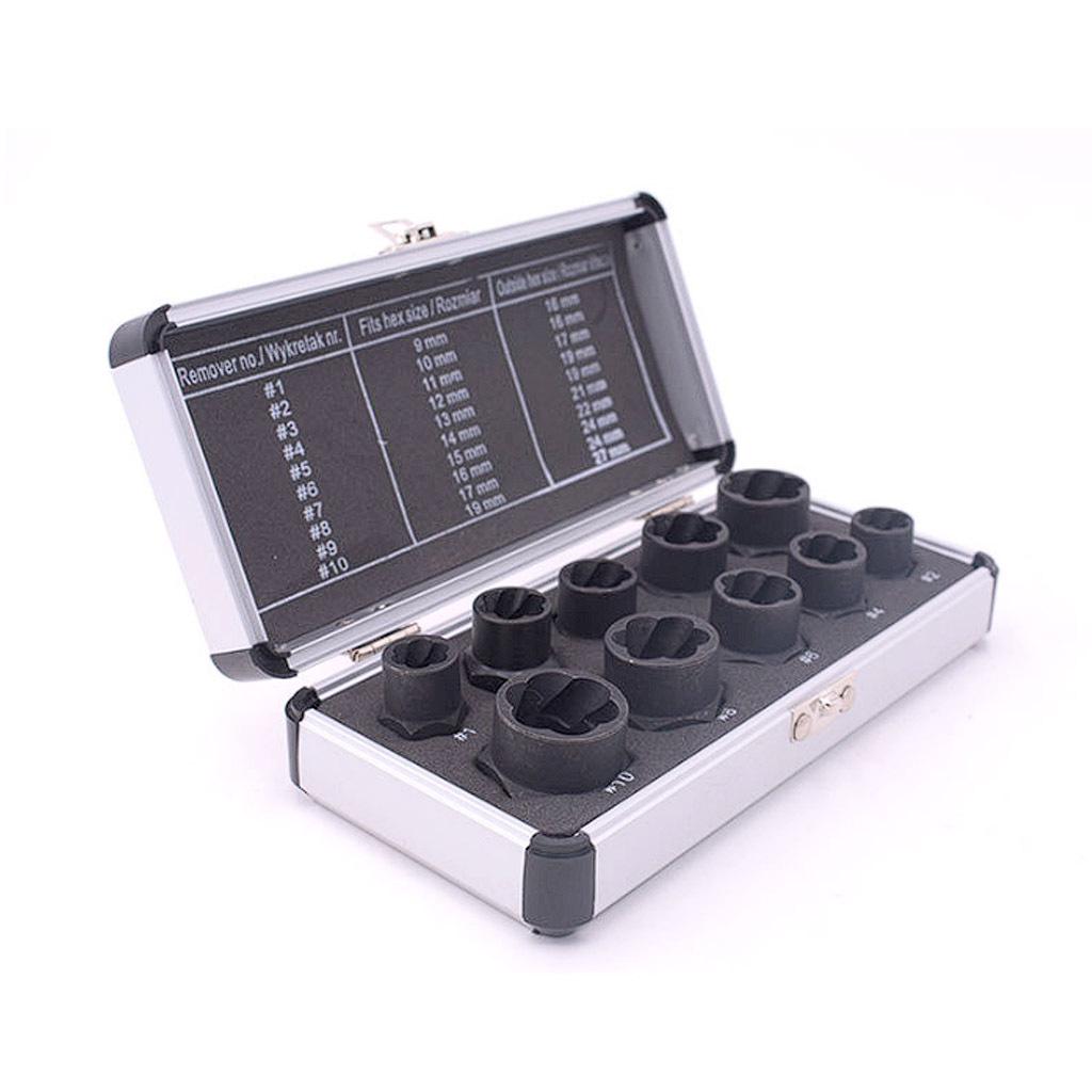 High Torque Wear-Resistant Reverse Thread Nut Extractor Set for Rusted or Damaged Nuts