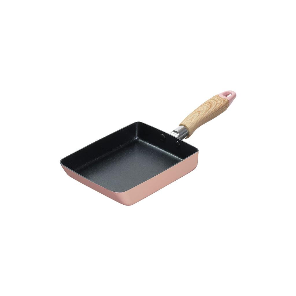 Pearl Metal Egg Roll Frying 13 x 18 IH All Heat Source Natural Cook Pure Pan, cm, Compatible, Compatible, Non-stick Coating, Pink, HB-6660