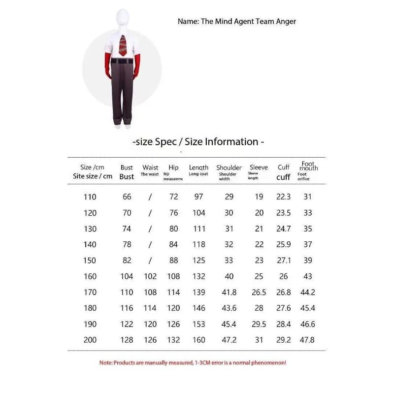 Inside Out 2 Cosplay Costume Anger Fear Sadness Anxiety Kids Halloween Party Dress Up for Boys Girls Carnival