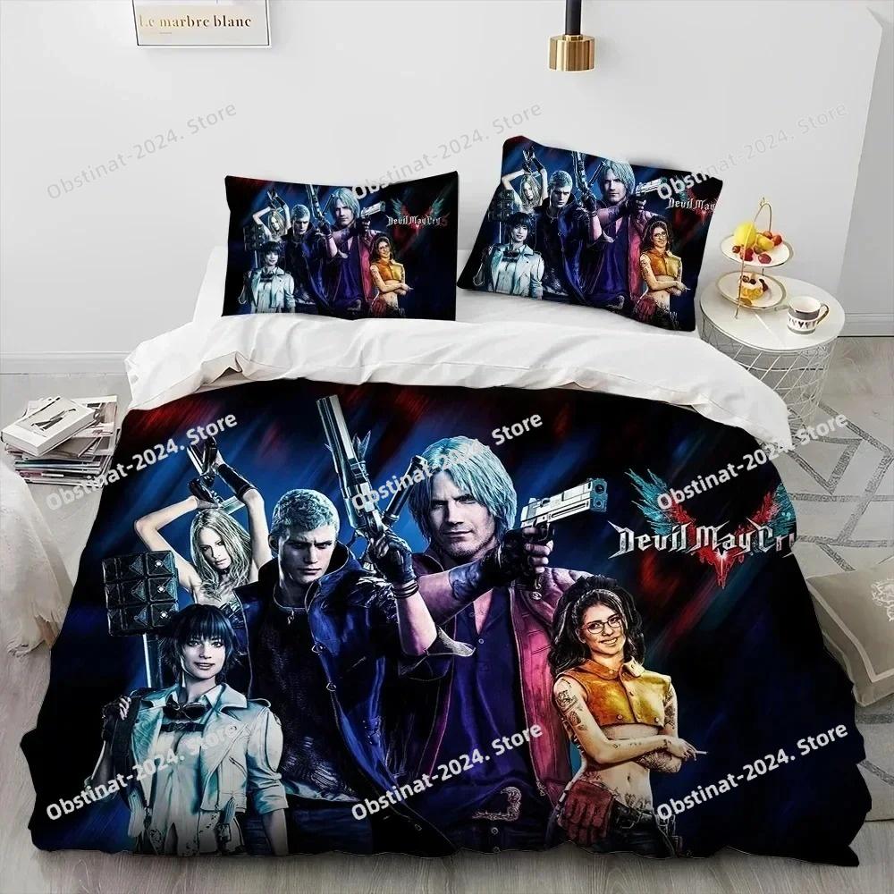Gioco D-Devil May Cry DMC Gamer Set Biancheria da Letto Copripiumino Set Letto Coperta Federa Piumone king Queen Size Ragazzi Adulto
