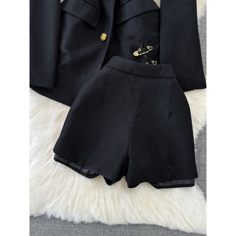 K-style Elegant Mid Length Long Length High Waist Slim Looking Fashion Suit