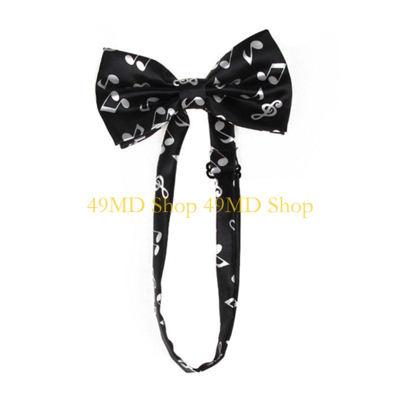 49MD Uomo Donna 2 in 1 Set Bretelle Papillon Bianco Nero Note Musicali Tastiera del Pianoforte Stampa Cintura Regolabile a Y Cravatta Palco