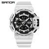Sanda Men's Dual Display Waterproof Sports Watch: Multifunctional, Luminous, Fashionable, and Versatile for Outdoor Activities.
