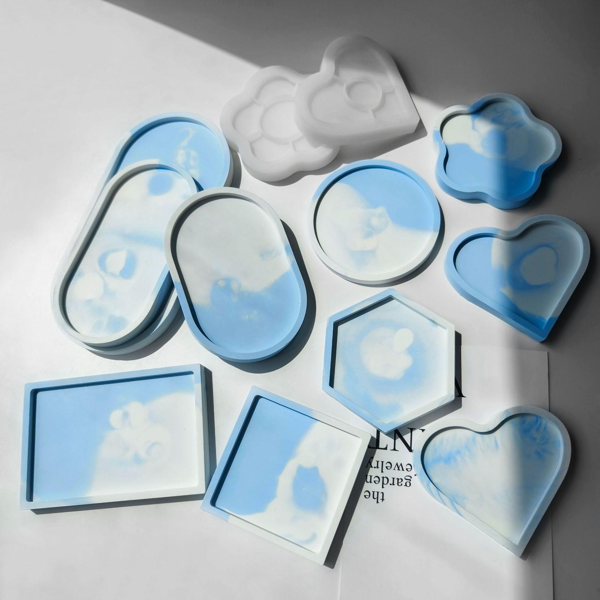

Epoxy Coaster Silicone Mold Oval Gypsum Tray Resin Storage Mold