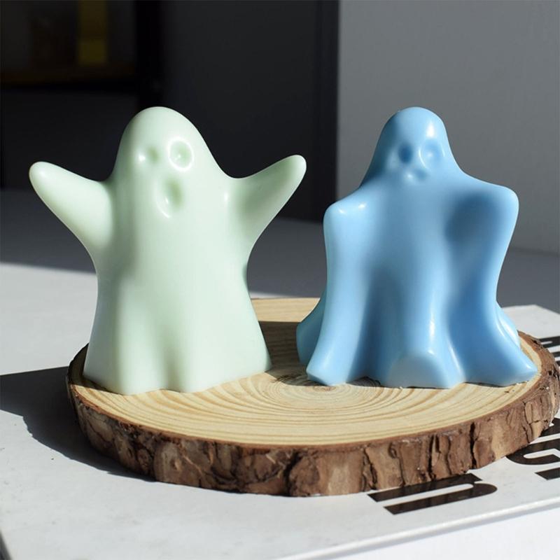 Halloween Soap Molds Candle Moulds Ghost Shaped Silicone Crafts Mould Silicone Material Gift for DIY Hand-Making Lover