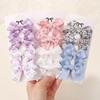 4Pcs/Set Baby Girls Hair Accessories Sweet Plaid Flowers Lace Bows Hair Clips Lovely Hairpin Barrette Headwear