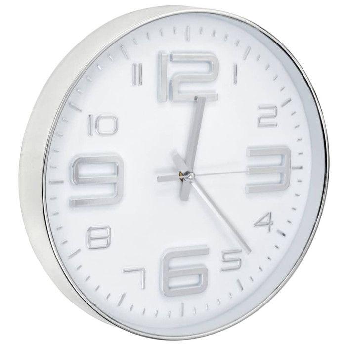VidaXL Horloge murale 30 cm Argenté