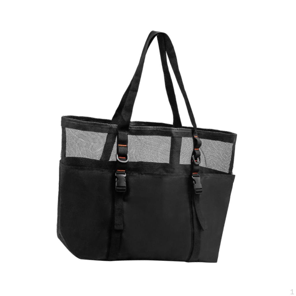 Mesh Beach Bag Portable Storage Tote for Sea Side Backpacking Gym Outdoor Go Out