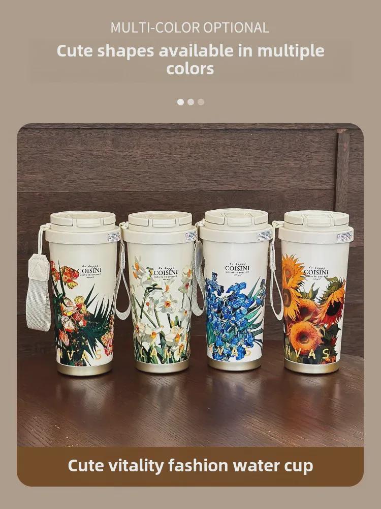 Leichter Luxus-Thermobecher mit Strohhalm für Mädchen – Ausgabe 2024: Stilvoller Reisebecher für Kaffee und Wasser, perfektes Geburtstagsgeschenk