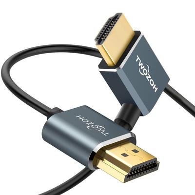 Twozoh HDMI-Kabel Winkel Ultra Dünn HDMI Slim Kabel Kompatibel mit Qualifizierter Abrechnung Verfügbar L-förmig Rechts/Rechts 90° 1M, Stecker-Stecker 3D/4K@60Hz