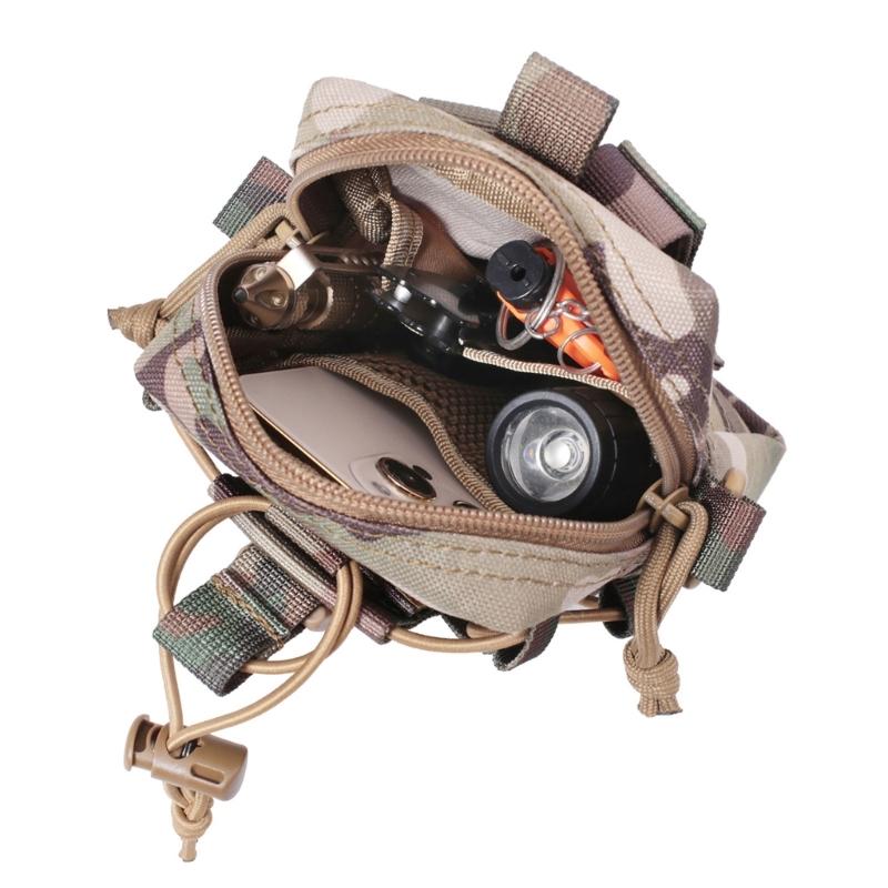 Outdoor Camping Belt Bag Tactical Pouch Mobile Phone Bag Water Bottle Carrying Pouch Small Hiking Gear Tool Organizer