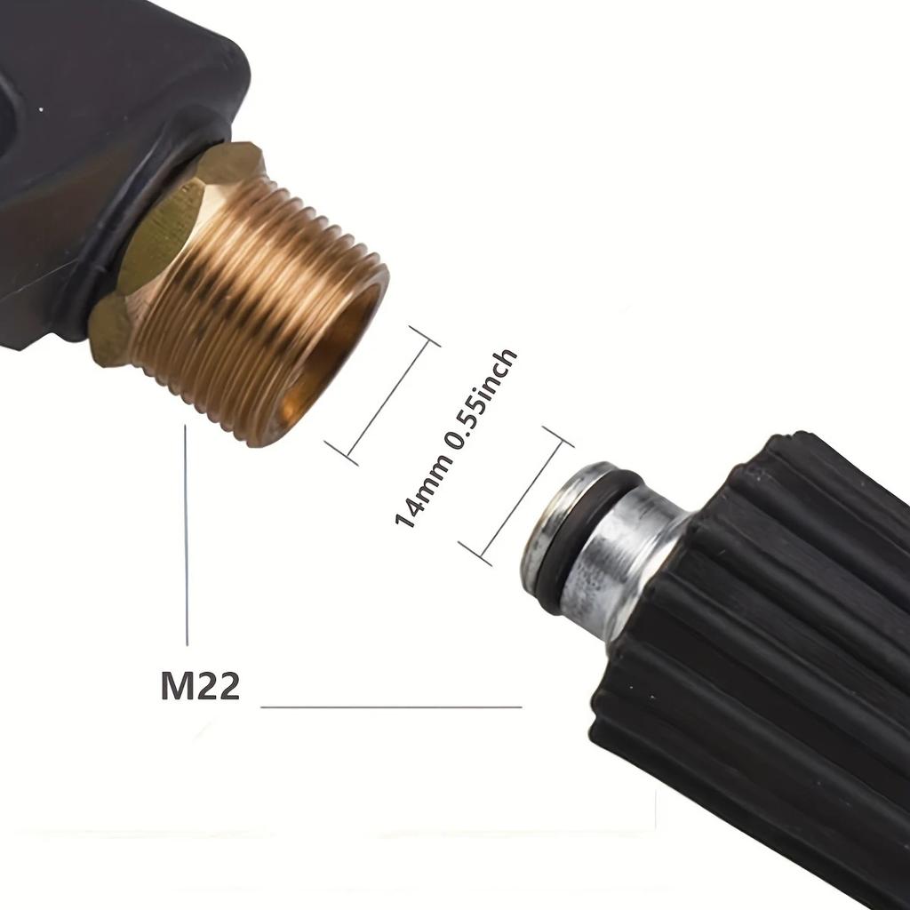 High-Pressure Aluminum Water Gun Set with 5 Quick Connect Nozzles for Car Wash and Garden Cleaning 1/4 Inch M22-14 Hose Fitting