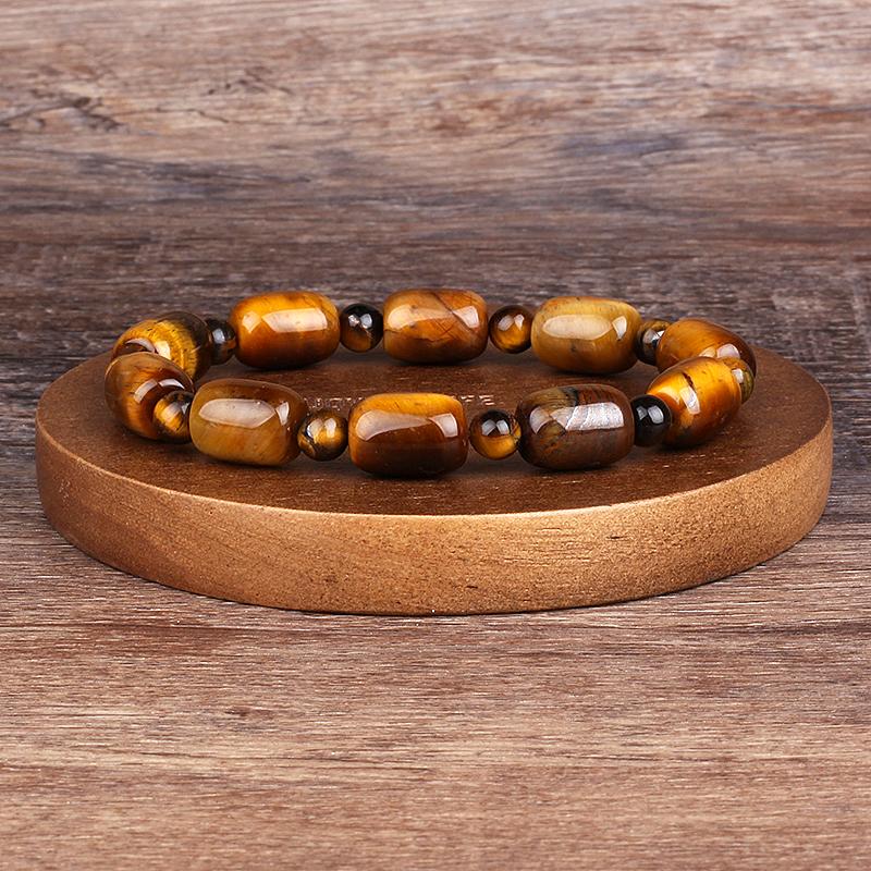 Natürlicher facettierter Tigeraugenstein Reiki-Armbänder Herren Mode Energie Hämatit-Perlen Armbänder für Frauen Seelen Schmuck Geschenk Pulsera