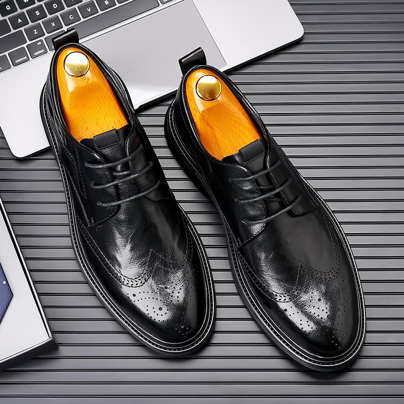 Fashion Leather Shoes For Man Genuine Leather Casual Shoes Fashion Business Oxford Shoes High Quality Designer Work Shoes