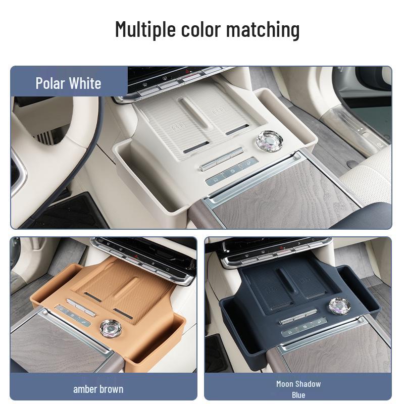 Silicone Cup Holder Protective Pad with Wireless Charge for Zeekr 9X